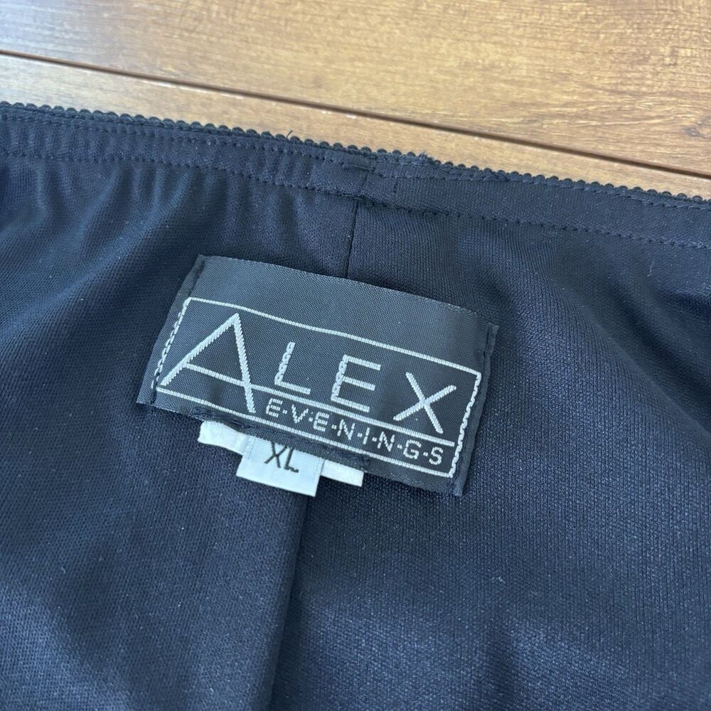 Alex Evenings Womens XL Black Sheer Chiffon Wide Leg Pants Whimsigoth Y2K - Picture 7 of 7